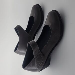 Dansko Gray Leather Bess Heeled Mary Jane Shoes Size EU 41